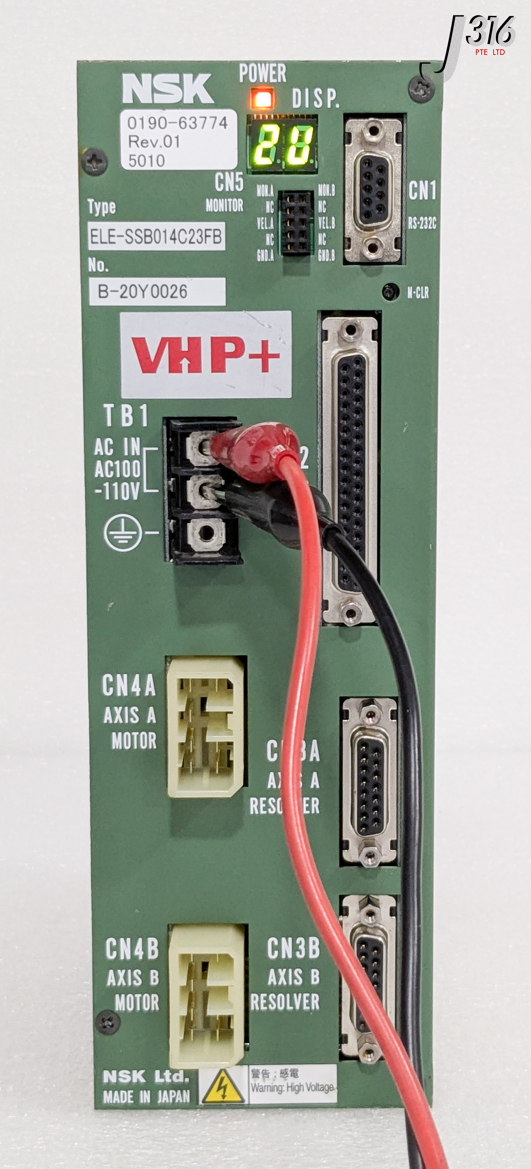 38110 NSK VHP+ DUAL AXIS SERVO DRIVER, AMAT 0190-63774, M-ELE
